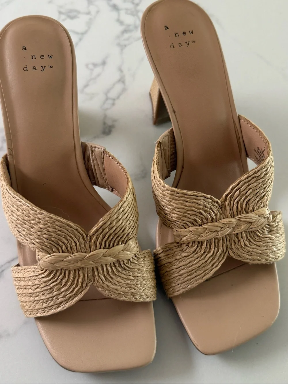 A New Day Tia Mule Heels - Beige - Size 9